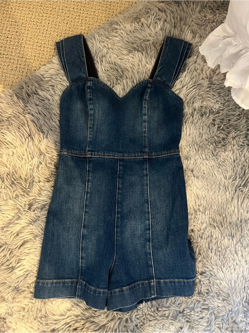 Alice + Olivia Dark Blue Denim Romper